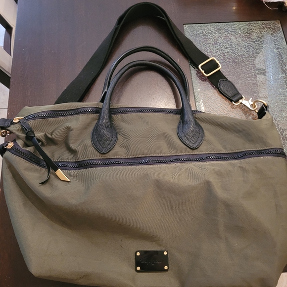 Foley & Corinna Fusion Expandable Weekender Bag Desert Green Liberated Leather - Picture 15 of 15